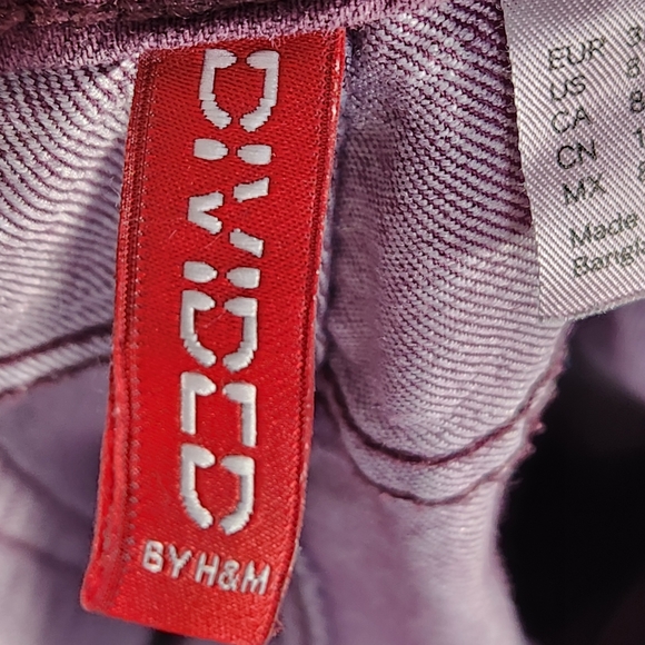 Red Concept Divided by H&M Plum Colored Five Pocket Skinny Jeans Size 8 - Picture 7 of 10
